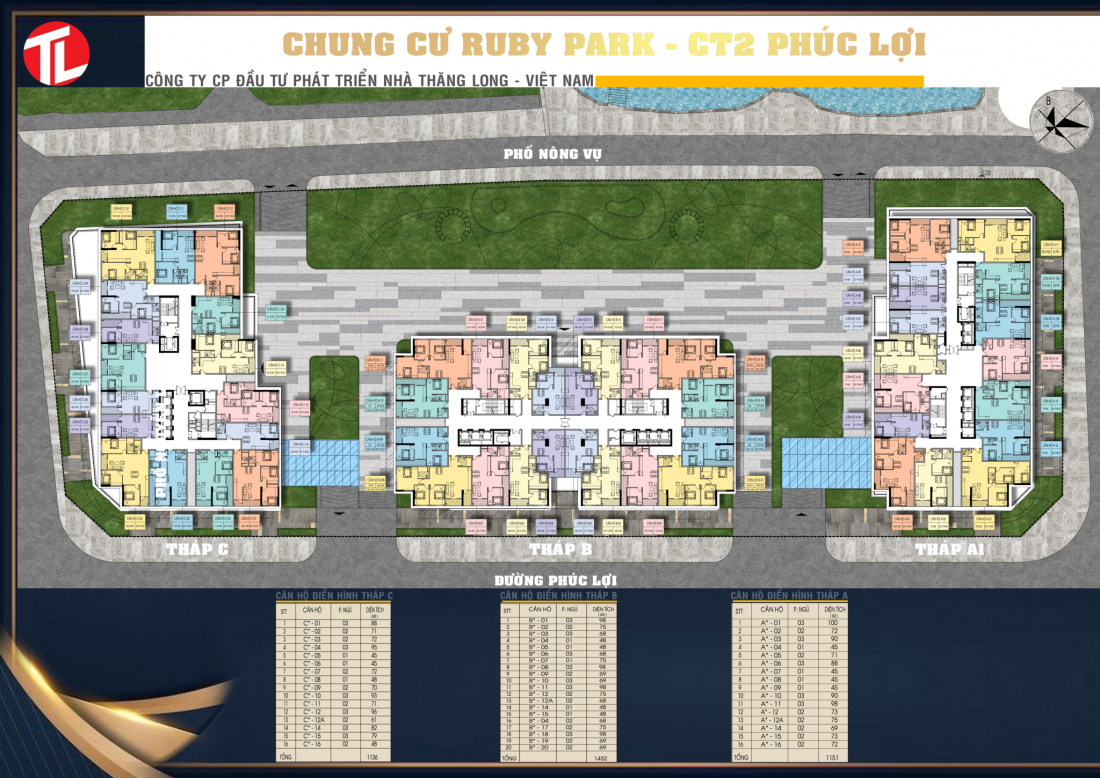 Bảng hàng chung cư Ruby Park Long Biên