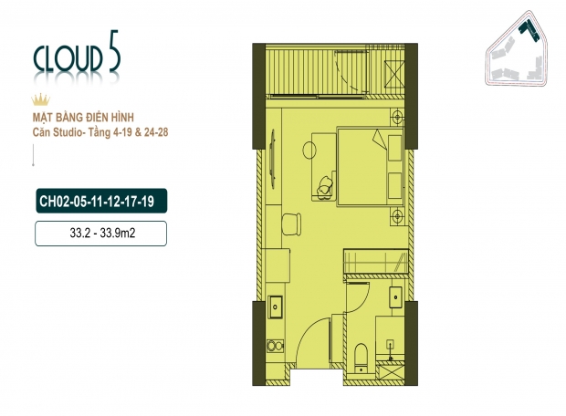 Thiết kế căn hộ tòa Cloud 5 chung cư Royal Mansion Bắc Giang