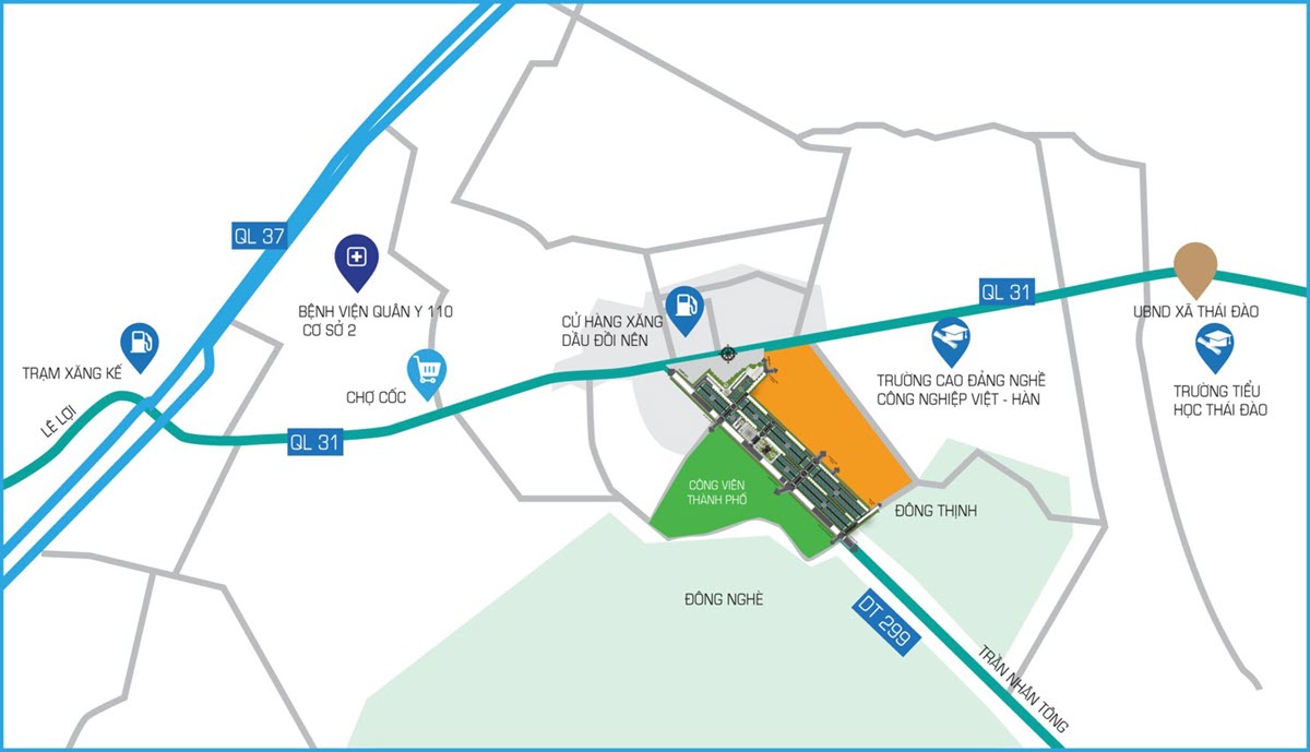 vị trí Ecolife Retreat bắc giang