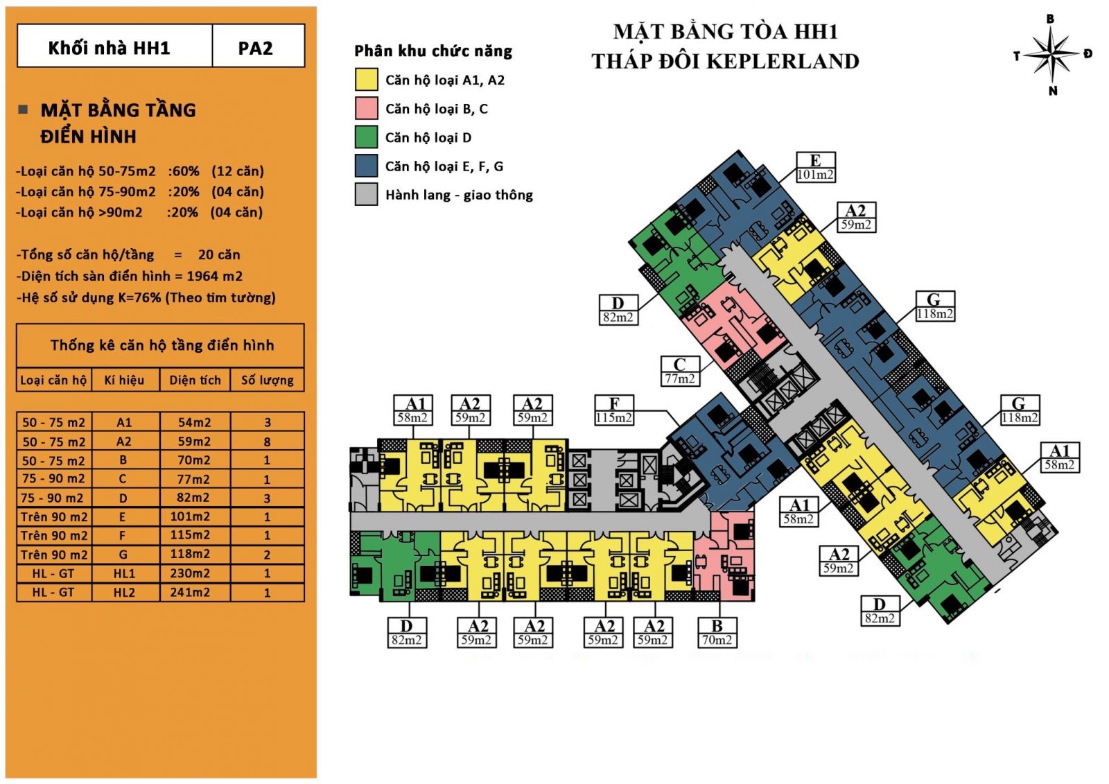 mặt bằng chung cư Kepler Land Mỗ Lao - Tòa HH1